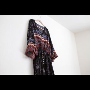 Boho long sleeve maxi dress